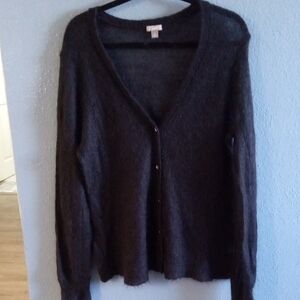 J. Jill Charcoal Cardigan Sweater